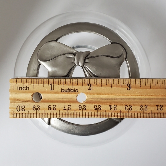 Vintage Seagull Pewter Canada 1988 Ribbon Bow Potpourri Holder Trinket Box - Picture 7 of 7